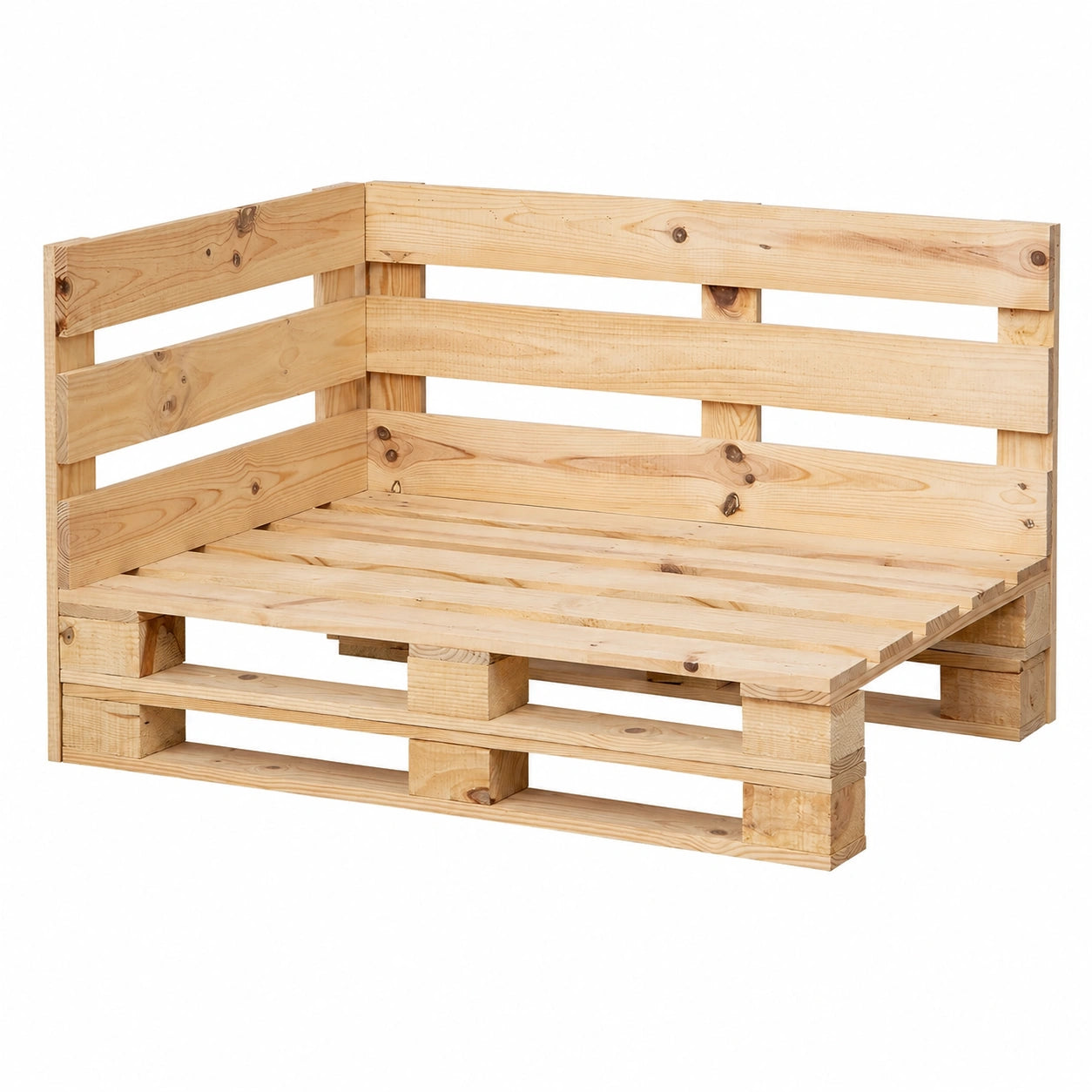 Bequeme Chaiselongue aus Palettenholz für drinnen und draußen, gebürstet, 120 x 60 cm