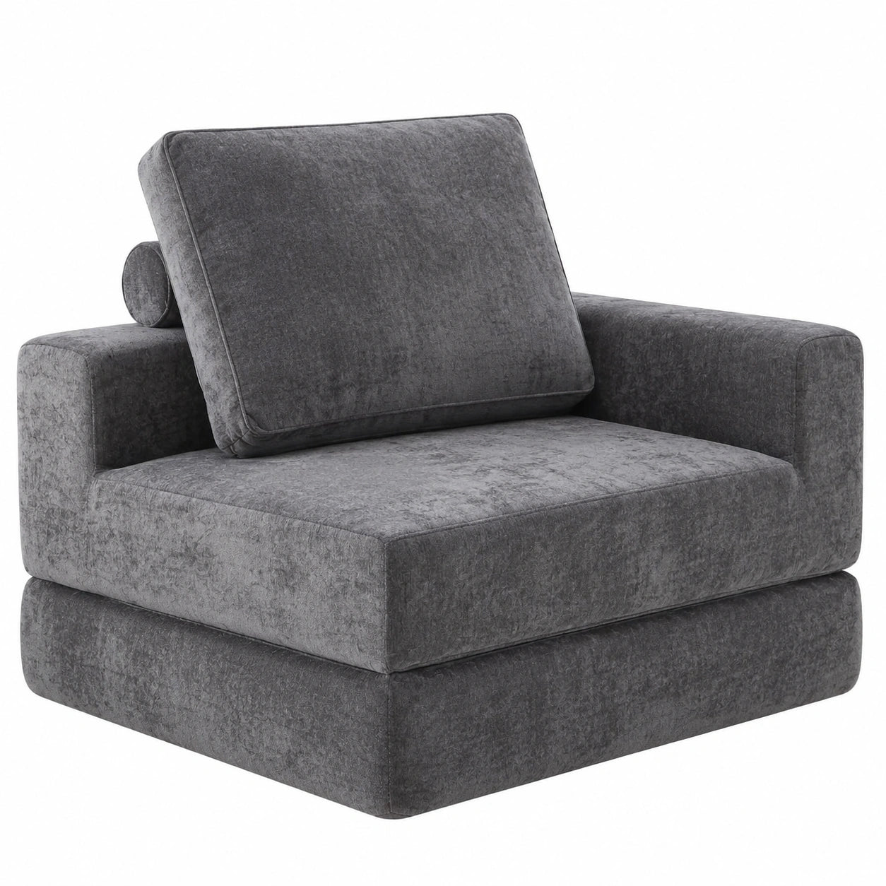 Jamdok Klappsofa 20 cm, wandelbar mit L-Armlehne, dunklegrau, ideal für Wohnzimmer & Büro