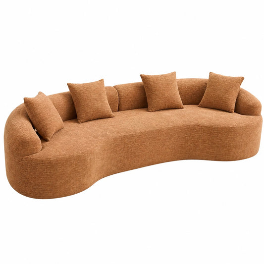 Cloud Sofa 4-Sitzer, ohne Rahmen, mit 4 Kissen, 275cm, montagefrei, Wohnzimmer und Büro, Orange