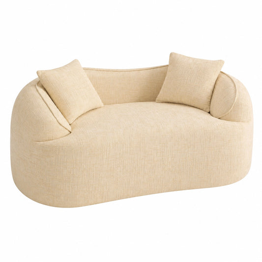 Elegantes 2-Sitzer Kompaktsofa mit Armlehnen & Kissen, Ideal für Wohn-, Schlaf- oder Arbeitszimmer, Keine Montage nötig
