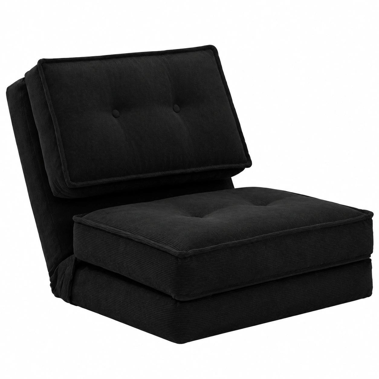 Verstellbarer Fabulcozy Relaxsessel, Einzelsitz, umwandelbar für Wohn- und Schlafzimmer, 205x70x12 cm, Schwarz