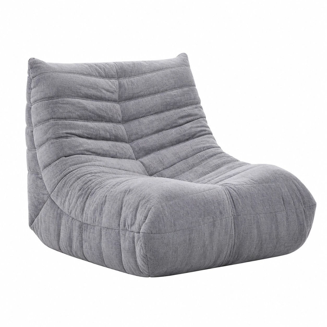 Gemütlicher Lounge-Sitzsack im Togo-Stil mit Memory-Schaum, Riesensofa für Wohnzimmer, Schlafzimmer und Büro, Grau