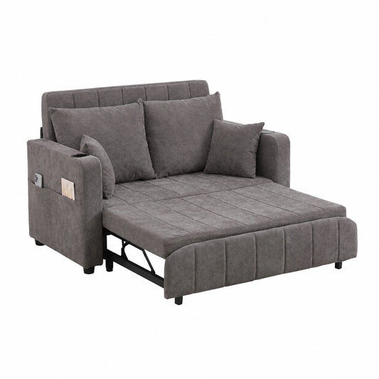Multifunktionales Schlafsofa mit USB-Ladeanschluss, Getränkehalter und Stauraum – Abnehmbar, Waschbar, Perfekt für Kompakte Räume