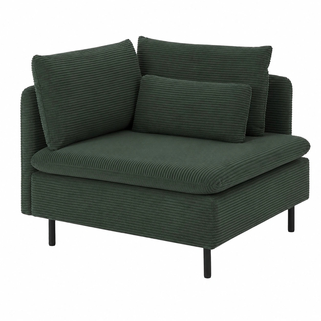 Modulares Ecksofa Cord Dunkelgrün - 1-Sitzer Element