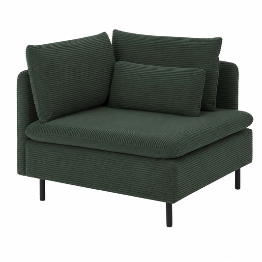 Modulares Ecksofa Cord Dunkelgrün - 1-Sitzer Element