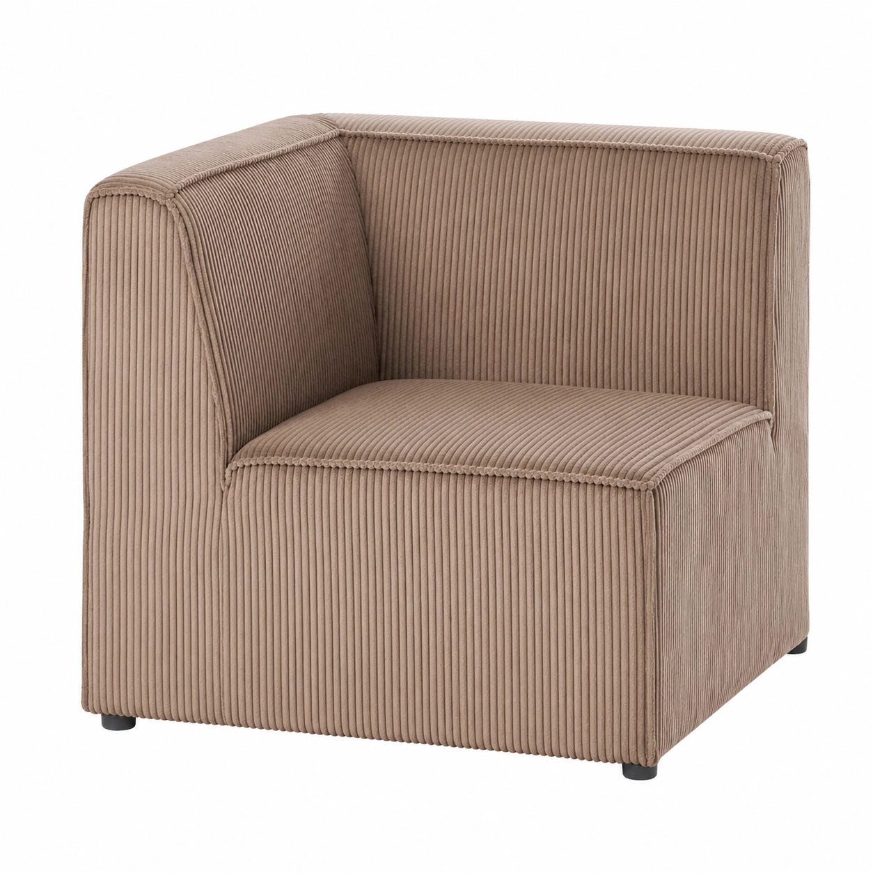 Modernes Eckmodul Cord in Sandbeige, linksseitig für Modulsofa Lemvig