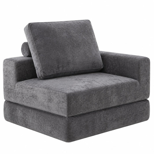 Jamdok Klappsofa 20 cm, wandelbar mit L-Armlehne, dunklegrau, ideal für Wohnzimmer & Büro