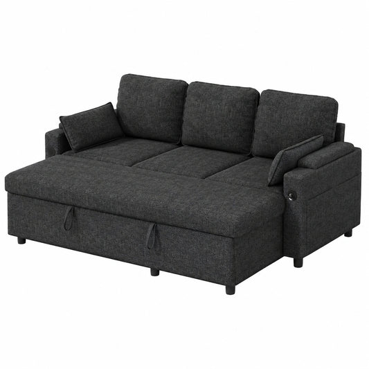 Multifunktionales Schlafsofa mit Stauraum, wandelbar und platzsparend, perfekt für kleine Räume und Wohnungen (Dunkelgrau)