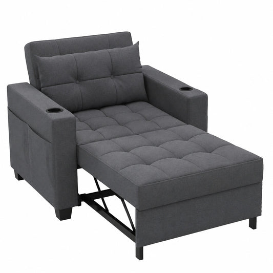 Multifunktionales Schlafsofa mit USB, Getränkehalter und verstellbarem Design, ideal für kleine Räume