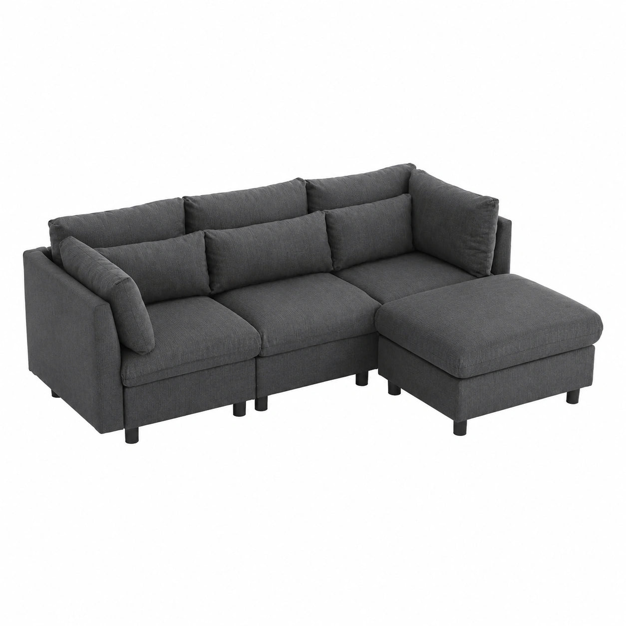 Verwandelbares 3-Sitzer Ecksofa mit Fußstütze für das Wohnzimmer