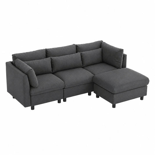Verwandelbares 3-Sitzer Ecksofa mit Fußstütze für das Wohnzimmer