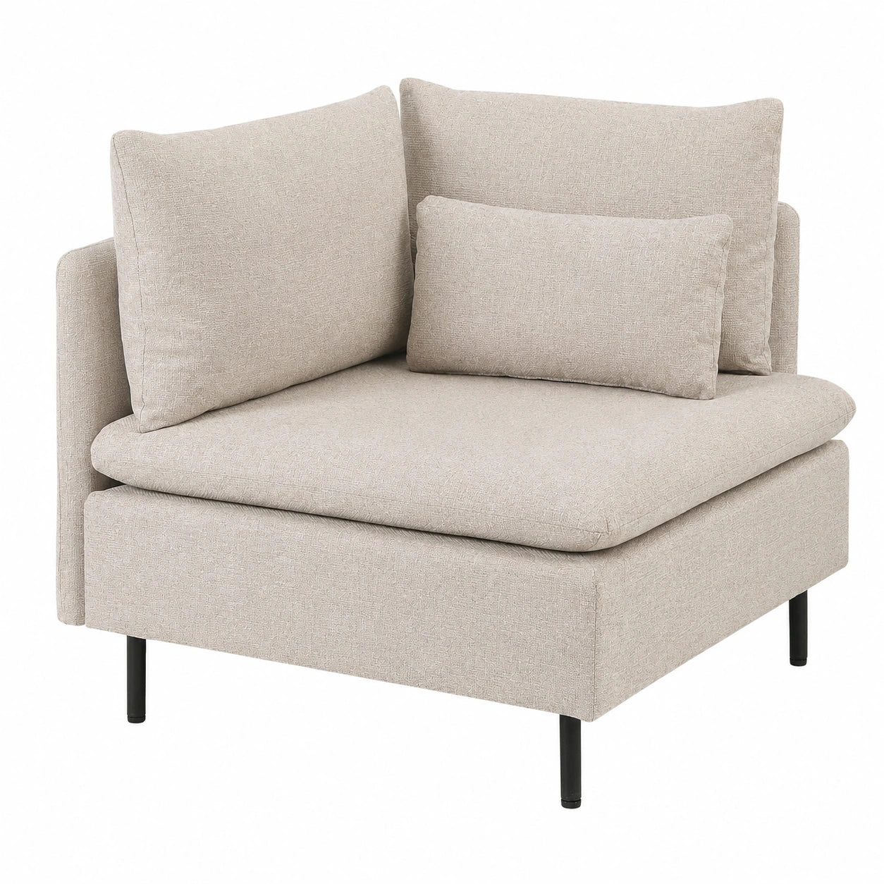Modulares Stoff-Sofa Eckelement Beige - Moderner 1-Sitzer Egeris